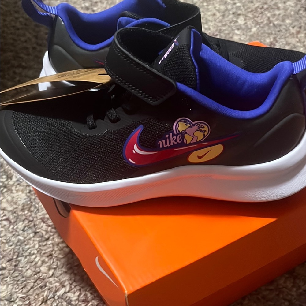 Nike Kids Black and Purple Sneakers